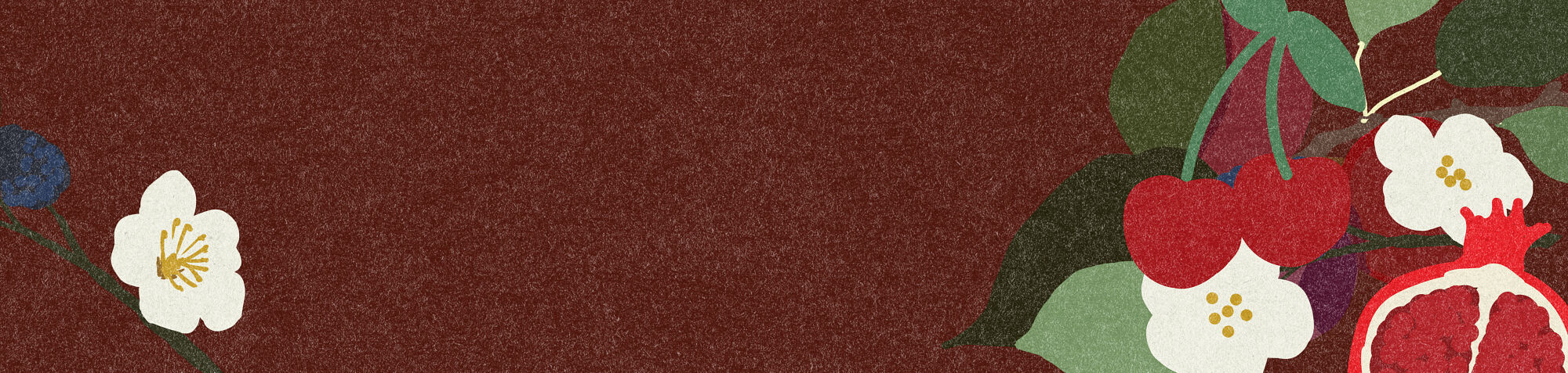 Decorative, illustrated floral arrangement