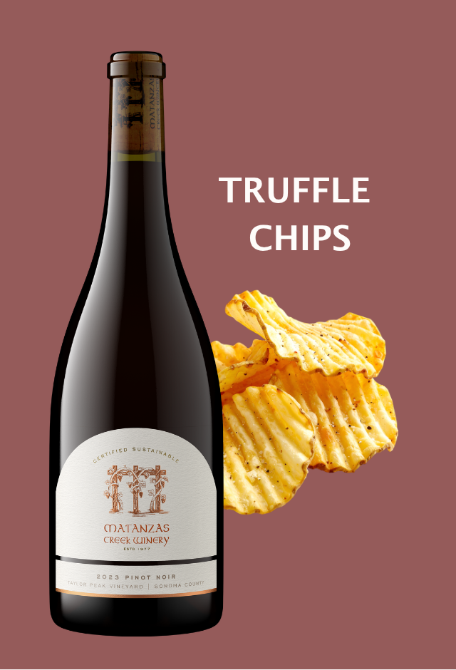 Taylor Peak Vineyard Pinot Noir and Truffle chips