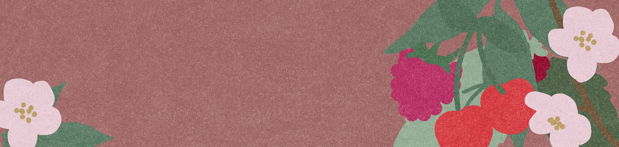 Decorative, illustrated floral arrangement