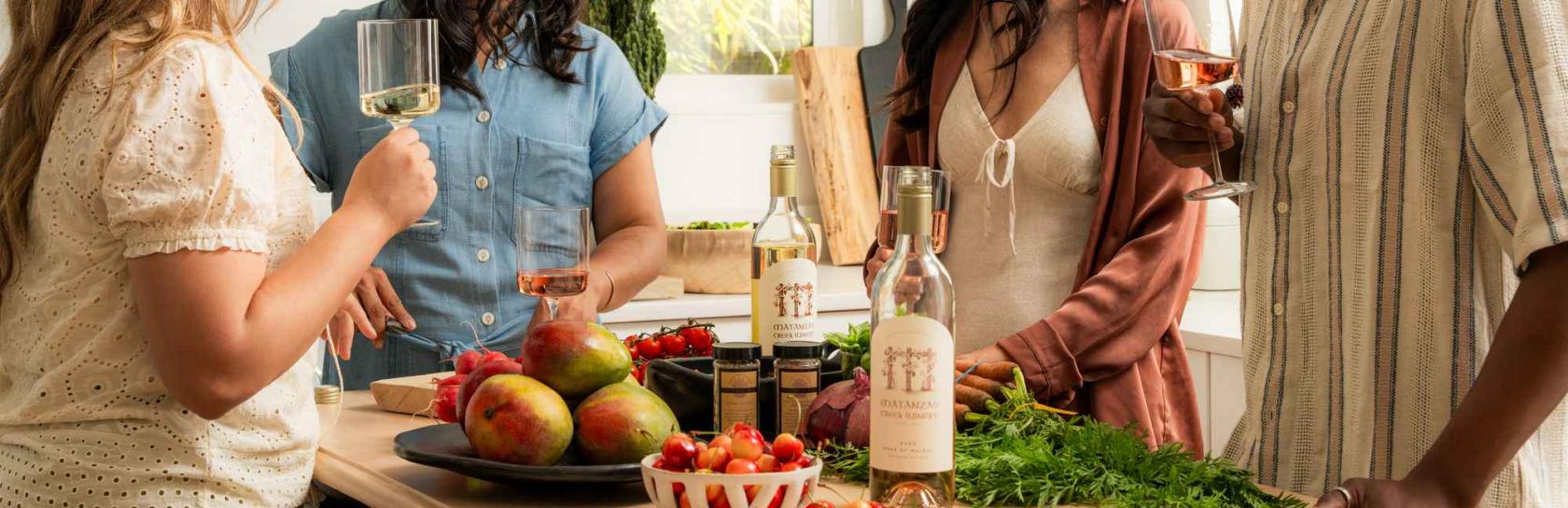 Holiday dinner with friends enjoying Matanzas Creek wines